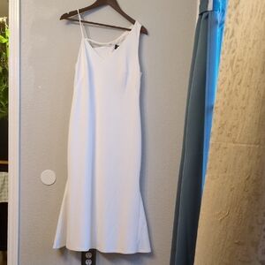 DKNY White Spaghetti Strap Slip Dress